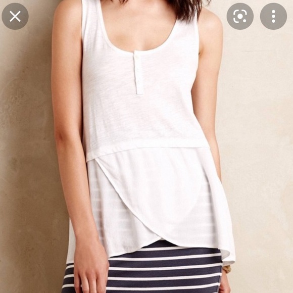 Anthro. Little Yellow Button Signe Henley Tank - Picture 3 of 15